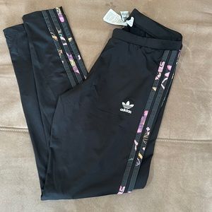 Floral Stripe Adidas Leggings